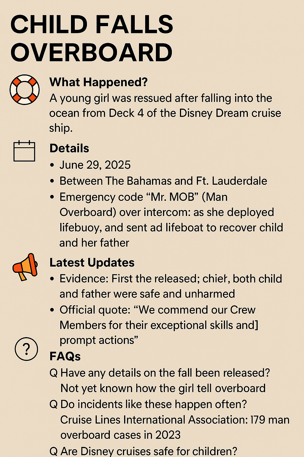 child fell overboard